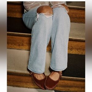 NWT American Eagle Velvet Mary Jane Flat size 8